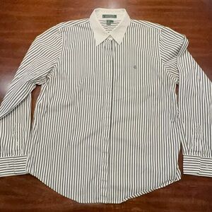 Lauren Ralph Lauren Black and White Button Down Shirt